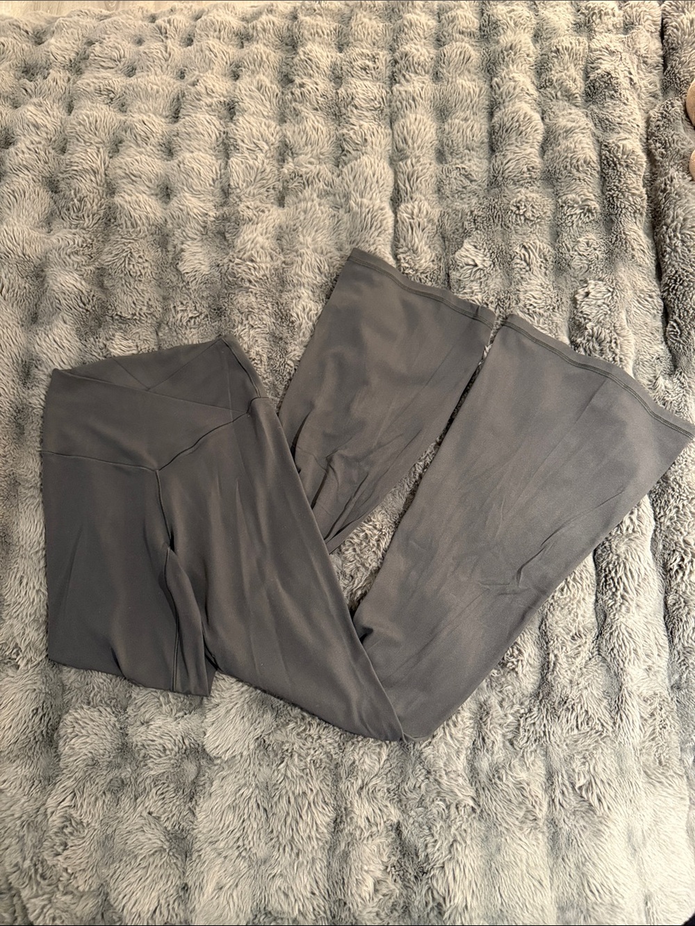 aerie Gray Crossover Flare Leggings